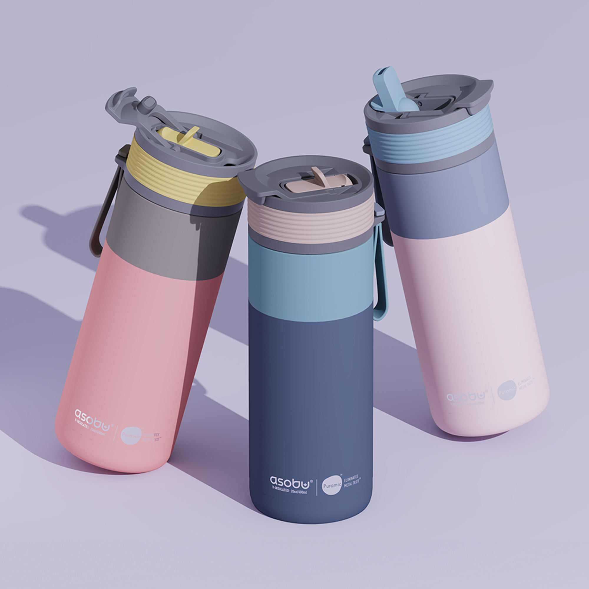 Kubek termiczny Aspen Asobu – pastelowy niebieski 600 ml