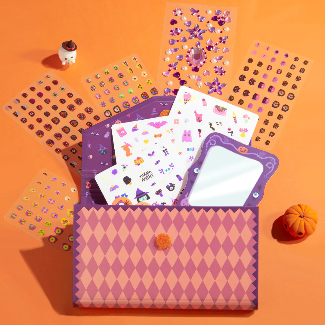 Halloweenowe tatuaże i naklejki na paznokcie w torebce mideer