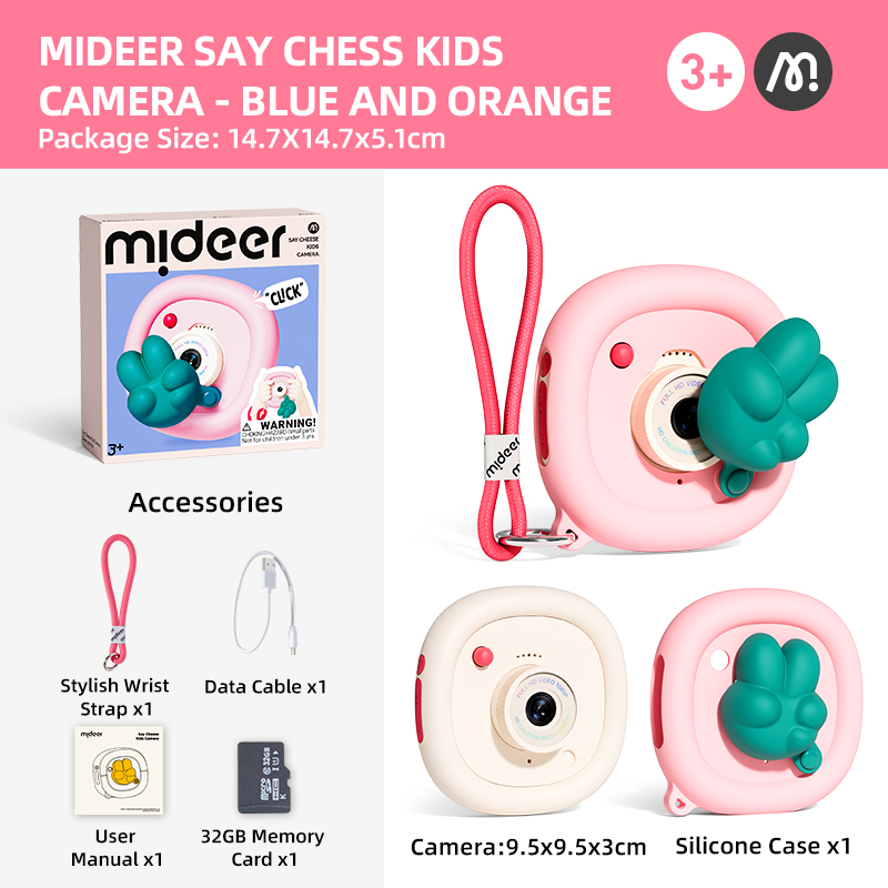 Aparat dziecięcy mideer Say Cheese! – różowy - obrazek 3