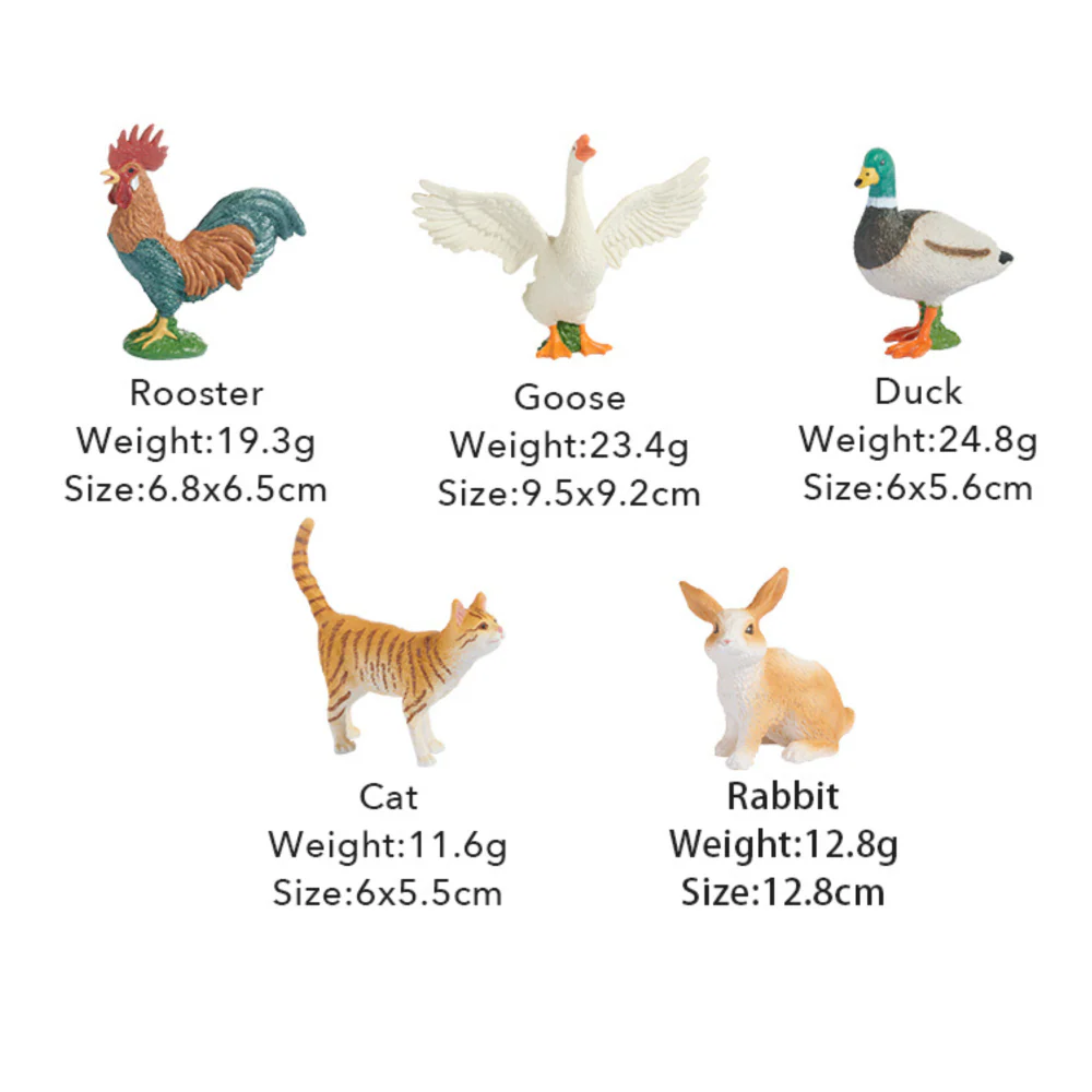 Zestaw 11 figurek zwierząt na farmie w zestawie z przenośnym pudełkiem mideer - obrazek 4