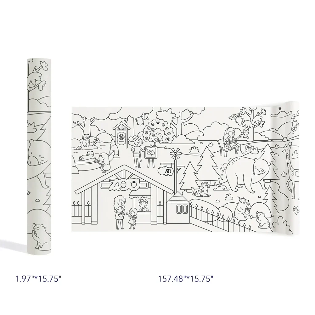 Kolorowanka w rolce samoprzylepna – Magiczne Zoo (4 m) mideer