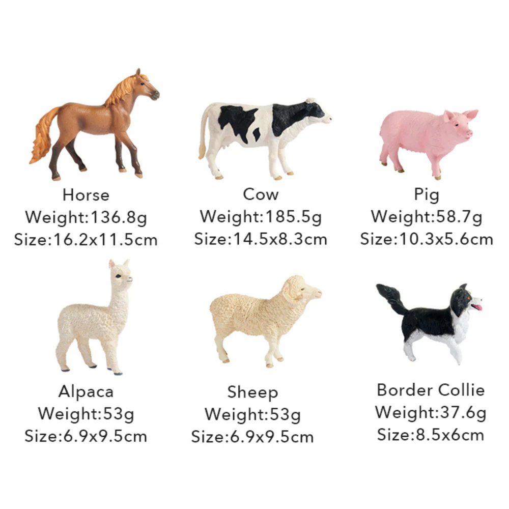 Zestaw 11 figurek zwierząt na farmie w zestawie z przenośnym pudełkiem mideer - obrazek 3