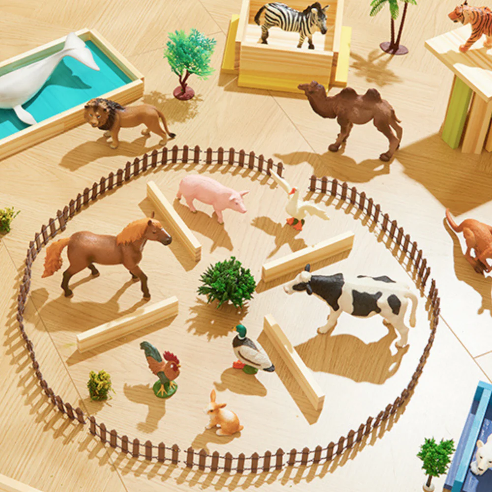 Zestaw 11 figurek zwierząt na farmie w zestawie z przenośnym pudełkiem mideer - obrazek 2