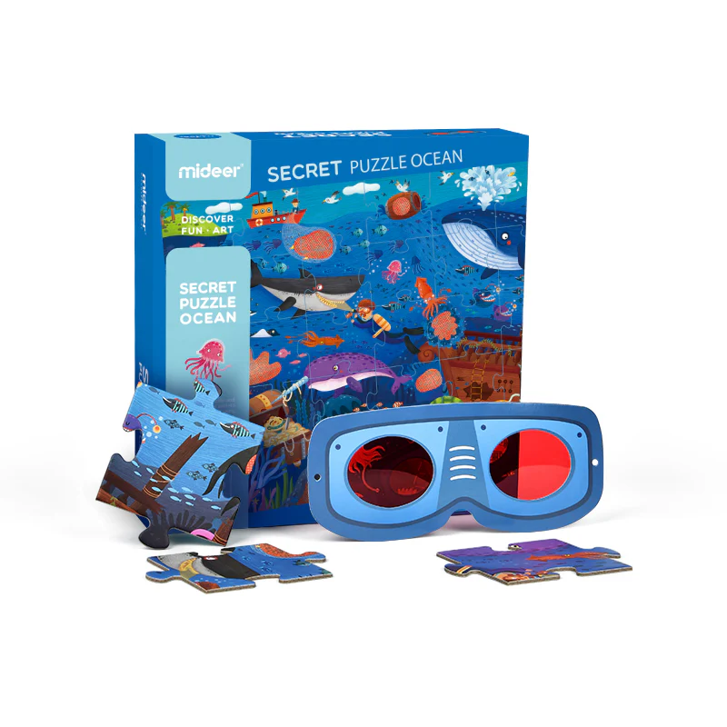 Sekretne puzzle z okularami 3D Ocean mideer