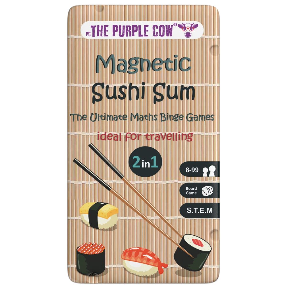 Podróżna gra magnetyczna 2w1 Sushi Bingo  Sushi Race -The Purple Cow