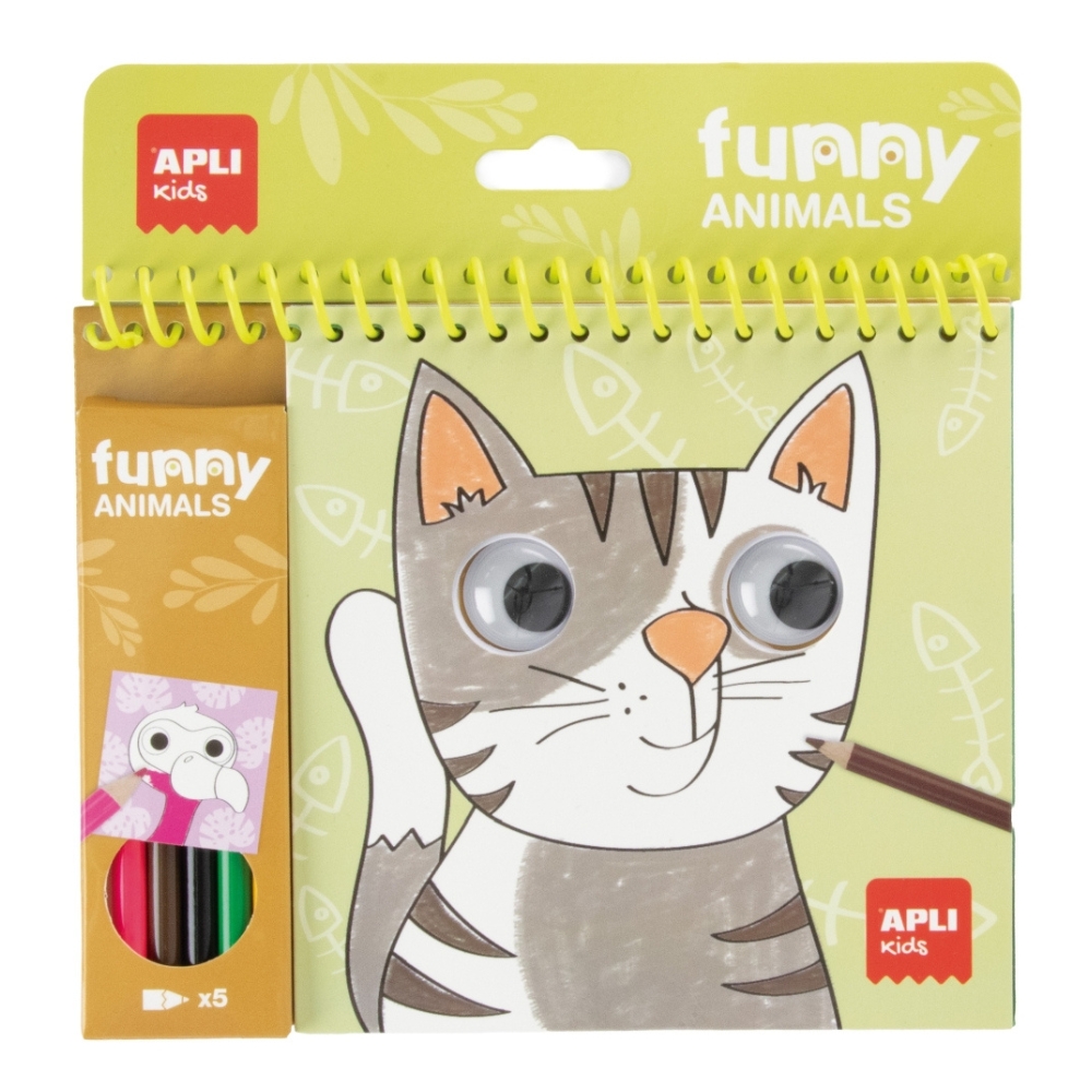 Kolorowanka Wesołe zwierzątka z oczkami  | Apli Kids