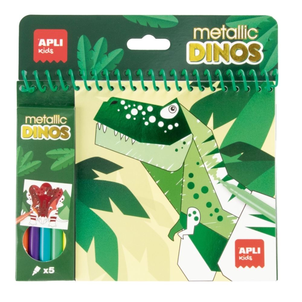 Kolorowanka Metalic Dinos   | Apli Kids