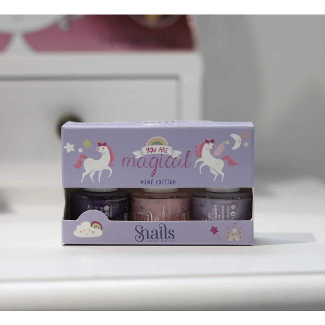 Zestaw 3 lakierów do paznokci dla dzieci Snails Mini - Unicorn Edycja Specjalna