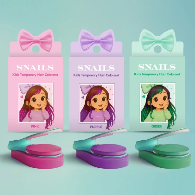 Zmywalna kreda do włosów Snails - Pink - obrazek 2