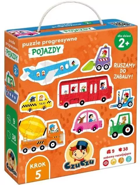 CzuCzu. Puzzle progresywne Pojazdy dla dzieci 2+