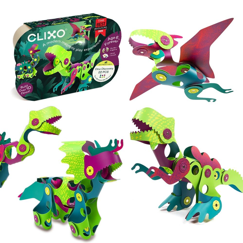 Dinozaury  klocki magnetyczne  Clixo