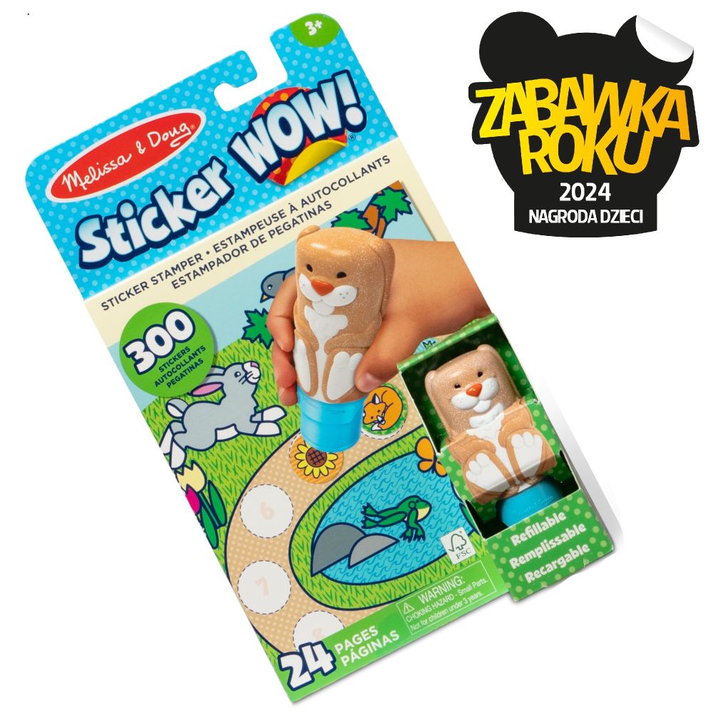 Sticker Wow! Stempelek z naklejkami Króliczek  | Melissa&Doug