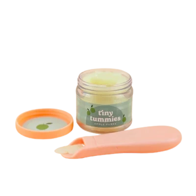 Tiny Harlow Zestaw Tiny Tummies Słoiczek i Łyżeczka, Jabłko