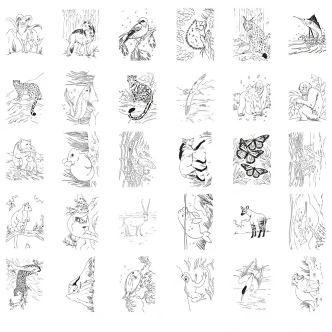 Tablet graficzny z szablonami do rysowania KIDYDRAW-PAD - Animals Kidy Wolf - obrazek 5