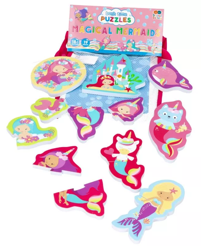 Naklejki piankowe do kąpieli Syrenki puzzle  Buddy&Barney