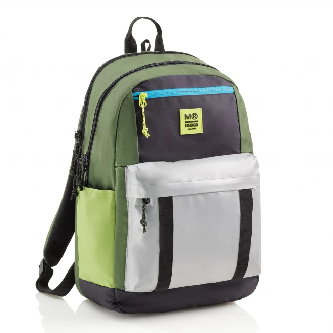 Plecak szkolny trzykomorowy Amsterdam  - Rider Green 28L Miquelrius