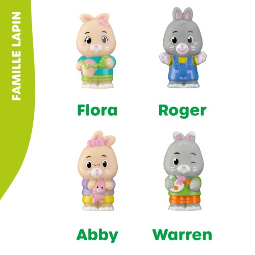Zestaw czterech figurek króliczków Rabbit Klorofil.