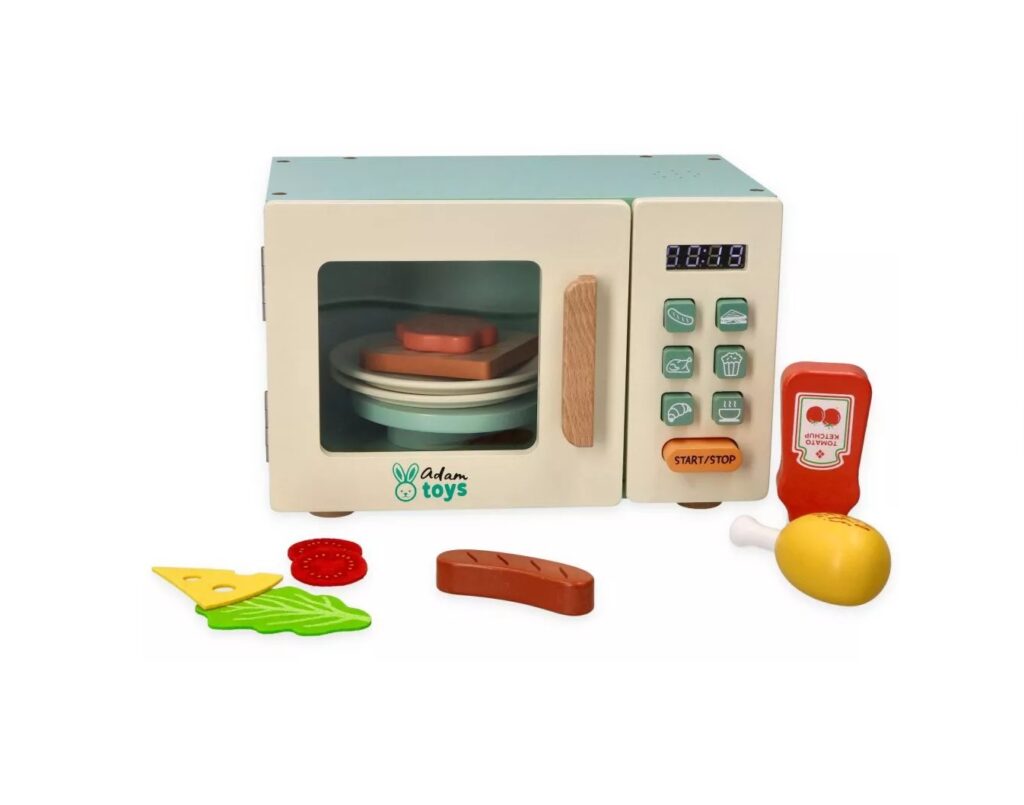 Interaktywna drewniana mikrofalówka Adam Toys